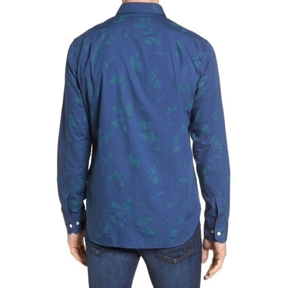 Bonobos Navy Blue Unbutton Down Slim Fit Abstract Print Sport Shirt Size L Nwt — image 2 of 4